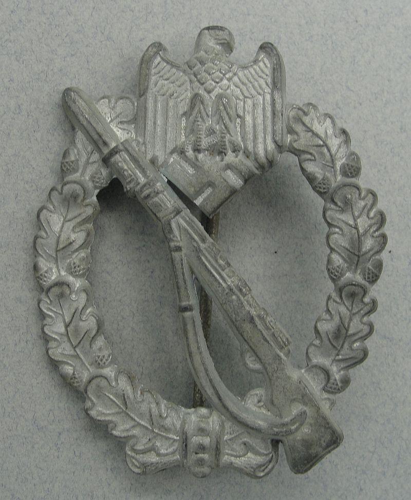 Army/Waffen-SS Infantry Assault Badge, Silver Grade, by Assmann, Marked "4"
