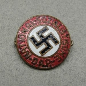 Miniature NSDAP Membership Badge double marked "GES GESCH" - 18mm
