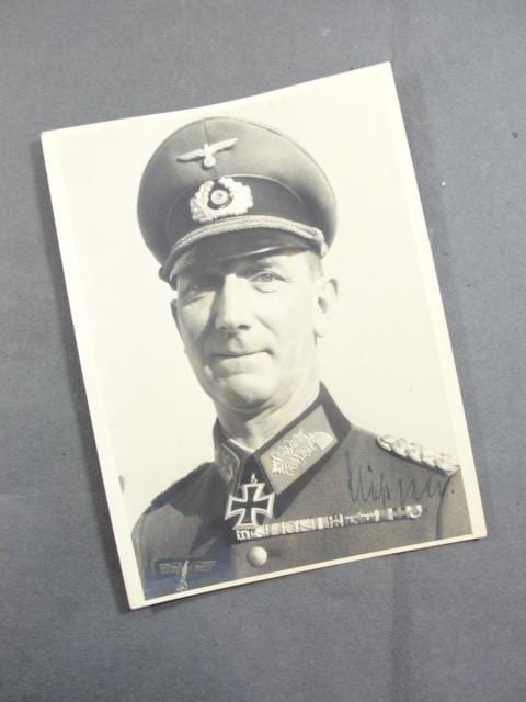 War 2x Sigd. Presented Photo Knights Cross Holder General Erich-Heinrich Cloßner