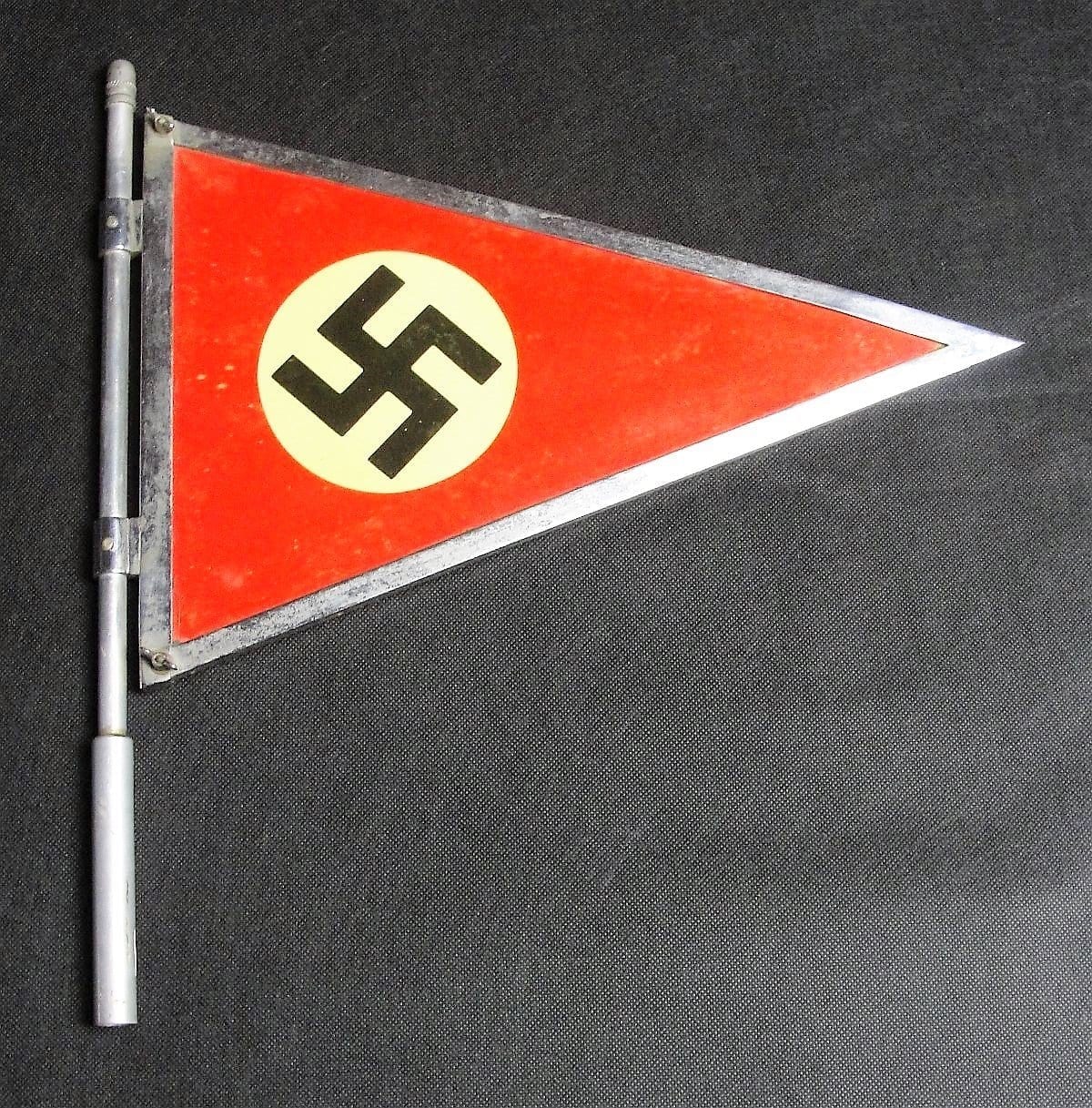 NSDAP Vehicle Pennant In Metal Frame with Sleeve
