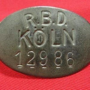 Reichsbahn RBD KÖLN (Cologne) Railway Employees Badge