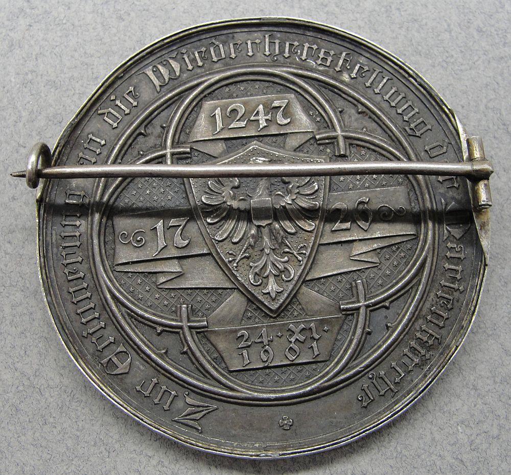 1901 Reutlingen Cathedral Faithful Service Medal