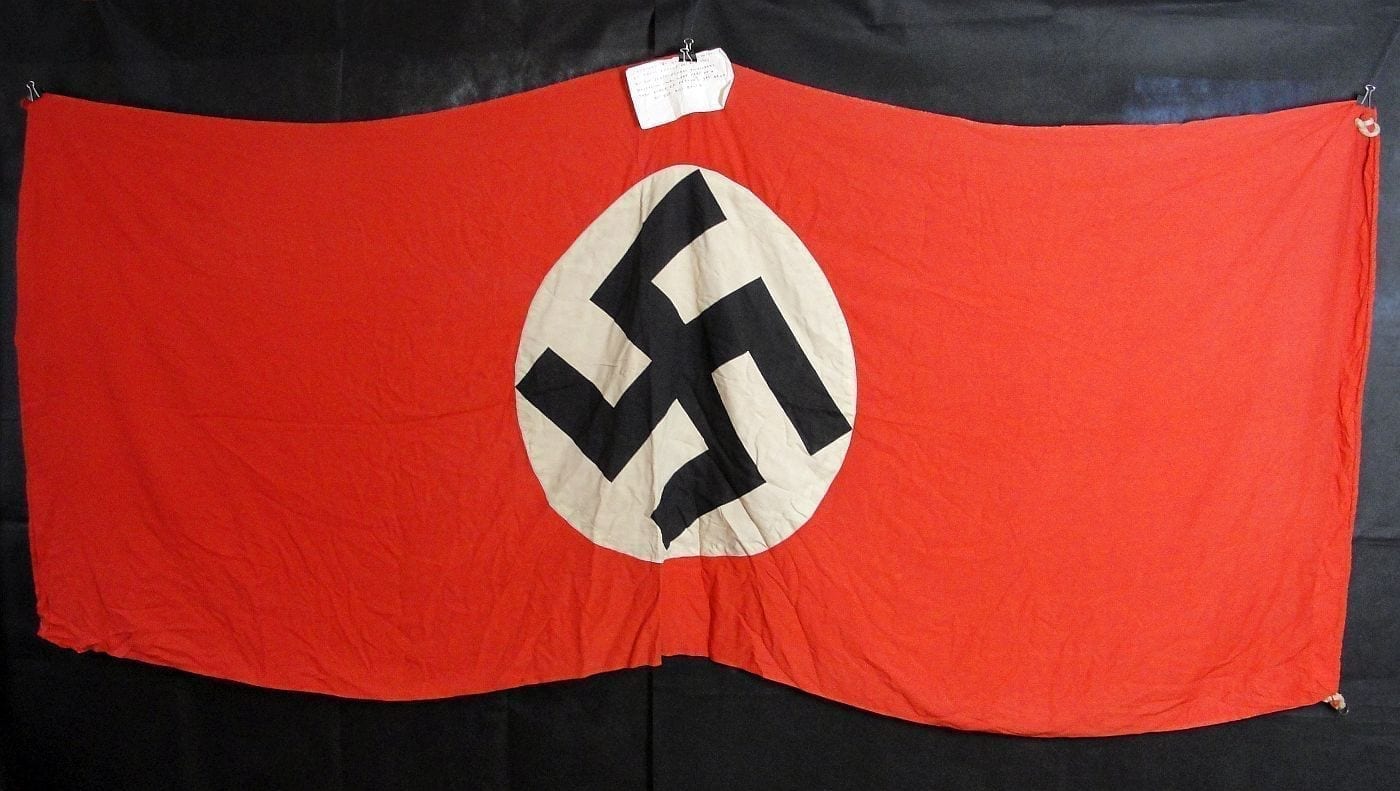 NSDAP Banner Captured at Brest with Vet's Name and Unit
