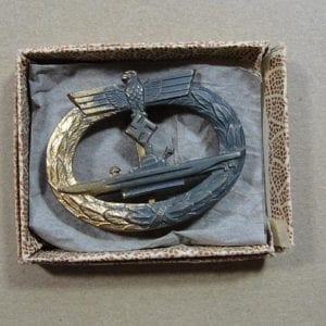 Boxed Kriegsmarine U-Boat Badge, French Made by Baqueville