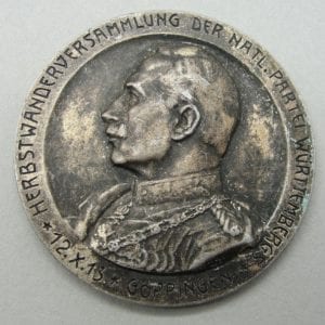 1913 Herbst Wanderversammlung der Natl Partei Württemberg Medal