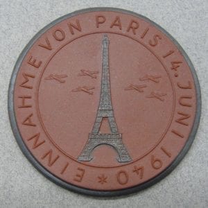 Meissen Medallion, - Capture of Paris 4 June 1940/ Battle of France