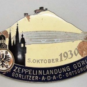 1930 Zeppelin Airship Landing at Görlitz Enamel Plaque