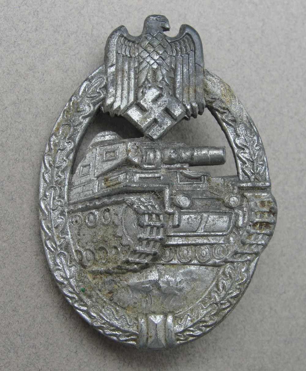 Army/Waffen-SS Panzer Assault Badge, Silver Grade, Flatback Version