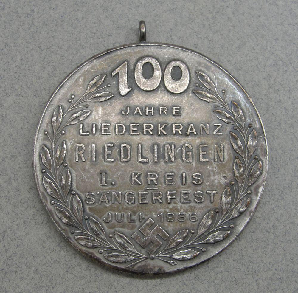 1936 Third Reich Singing Society Medal
