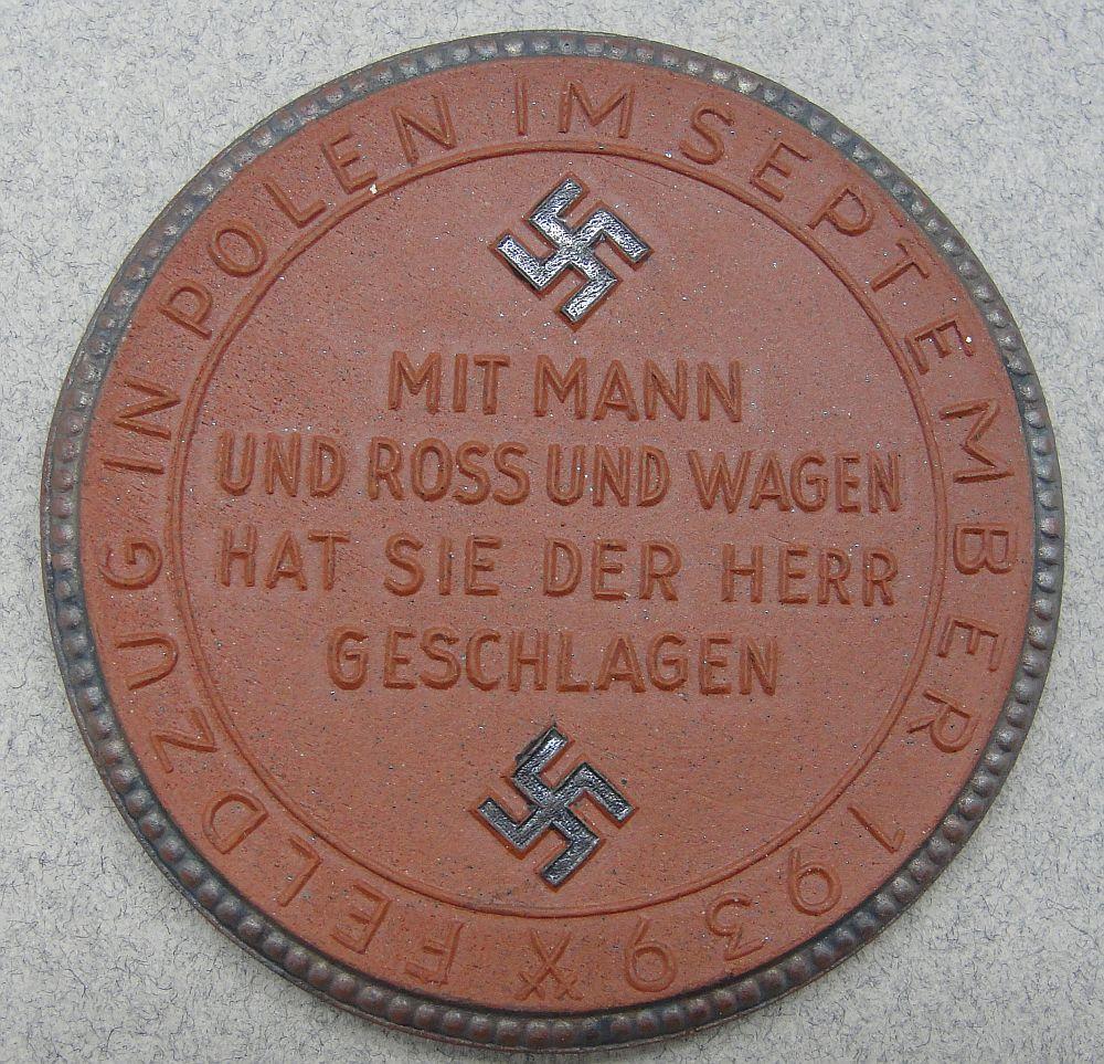 Meissen Medallion, - Danzig is German!  / Battle in Poland