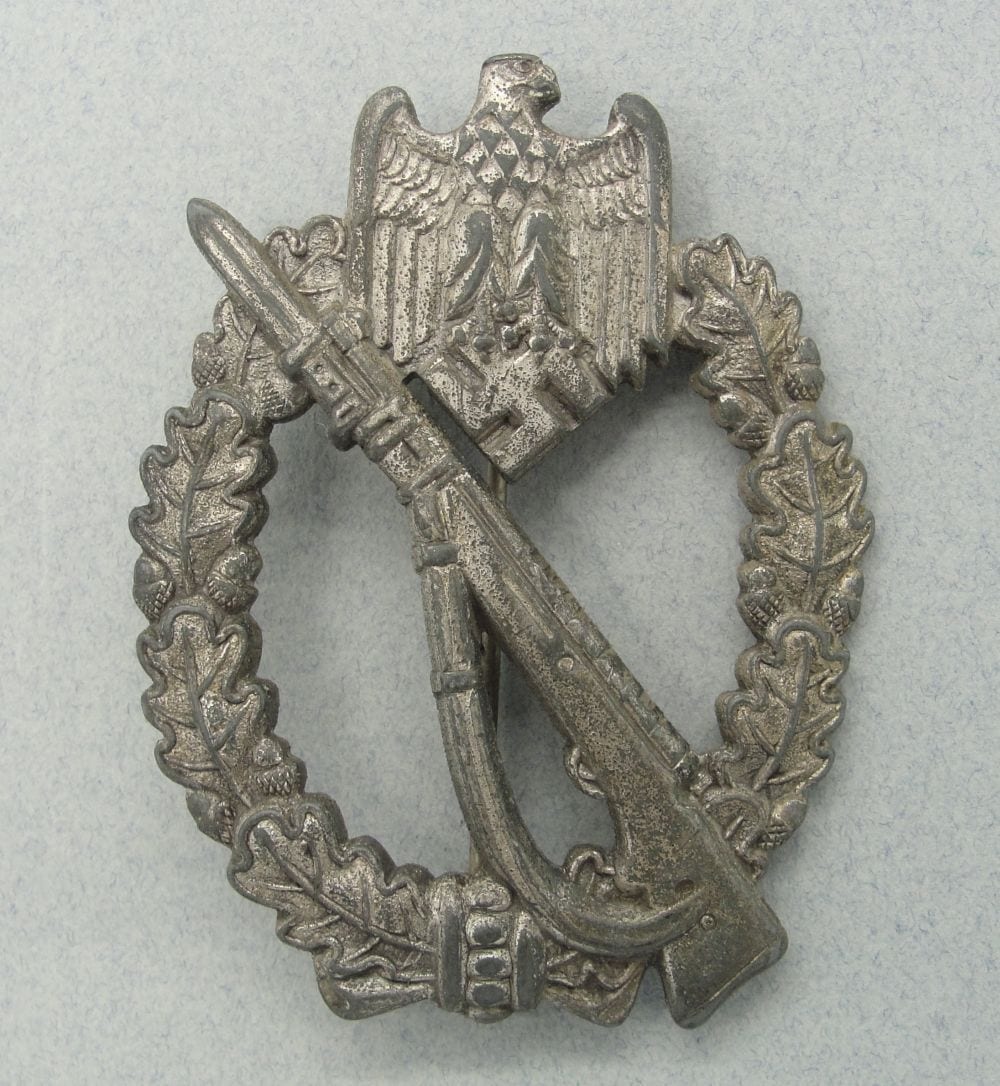 Army/Waffen-SS Infantry Assault Badge, Silver Grade, by "MK" in Triangle