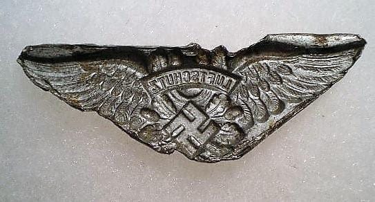 "Luftschutz" Insignia Cut from a Belt Buckle