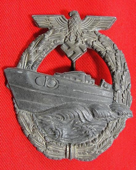 Kriegsmarine Second Pattern E-Boat Badge by "R.S."