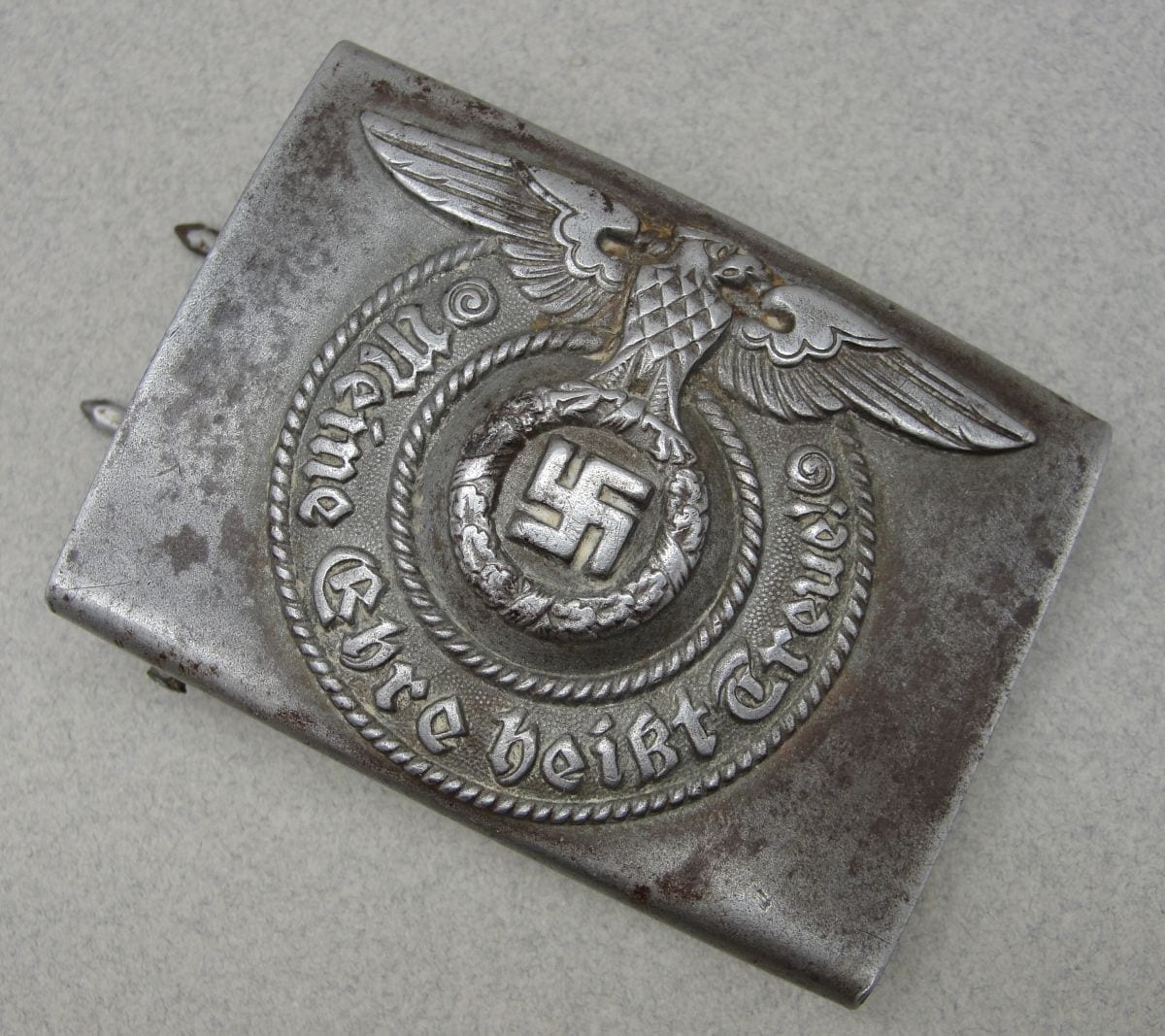 SS EM/NCO's Belt Buckle by "RZM 155/43 SS" w/extra Circle Stamping