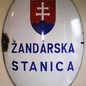 German-Ally Slovakia WW2 Gendarmerie Station "ZANDARSKA STANICA" Large Sign