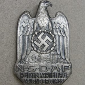 1933 NÜRNBERG REICHSPARTEITAG Badge, Solid Silver Presentation Version