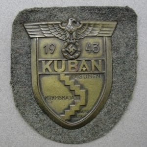 KUBAN Shield on Army/Waffen-SS Backing