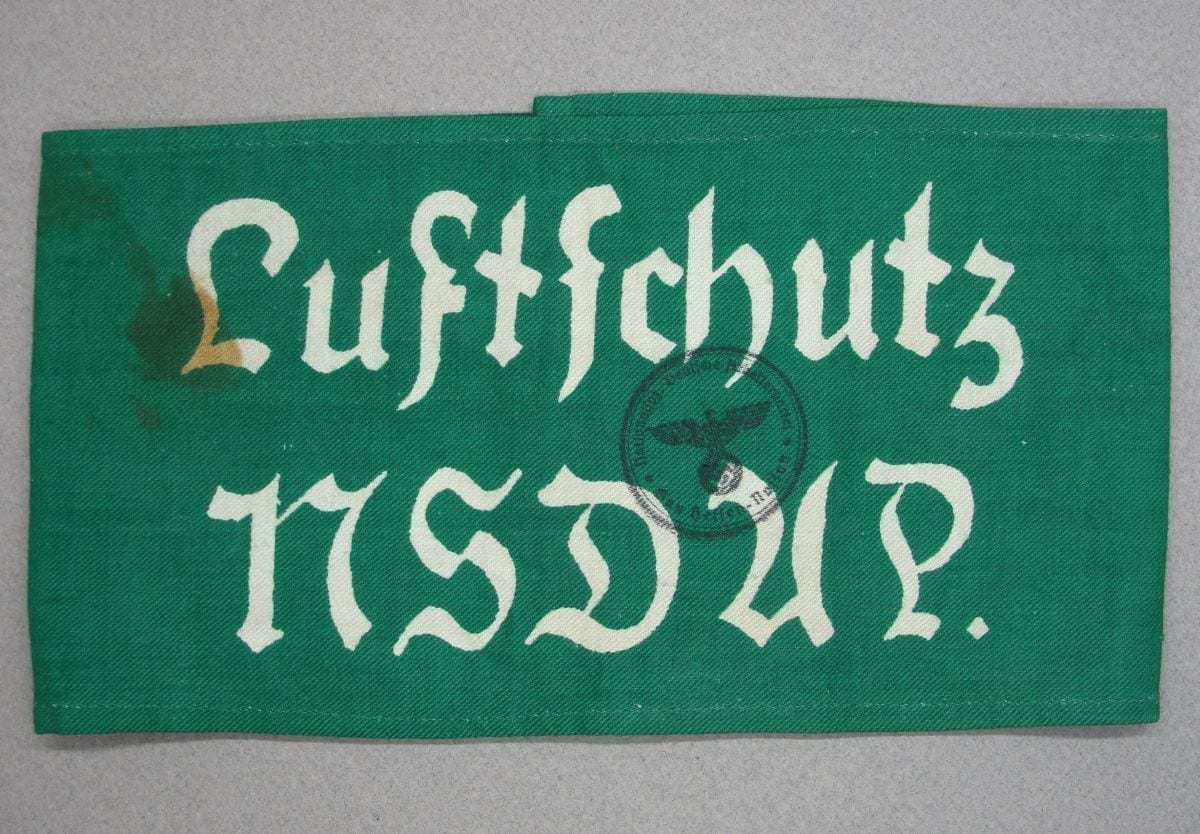 Luftschutz NSDAP Armband with Ink Stamp