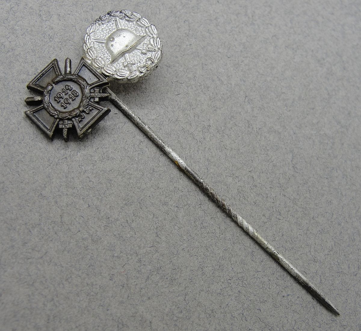 Hindenburg Cross and WW1 Silver Wound Badge Stickpin