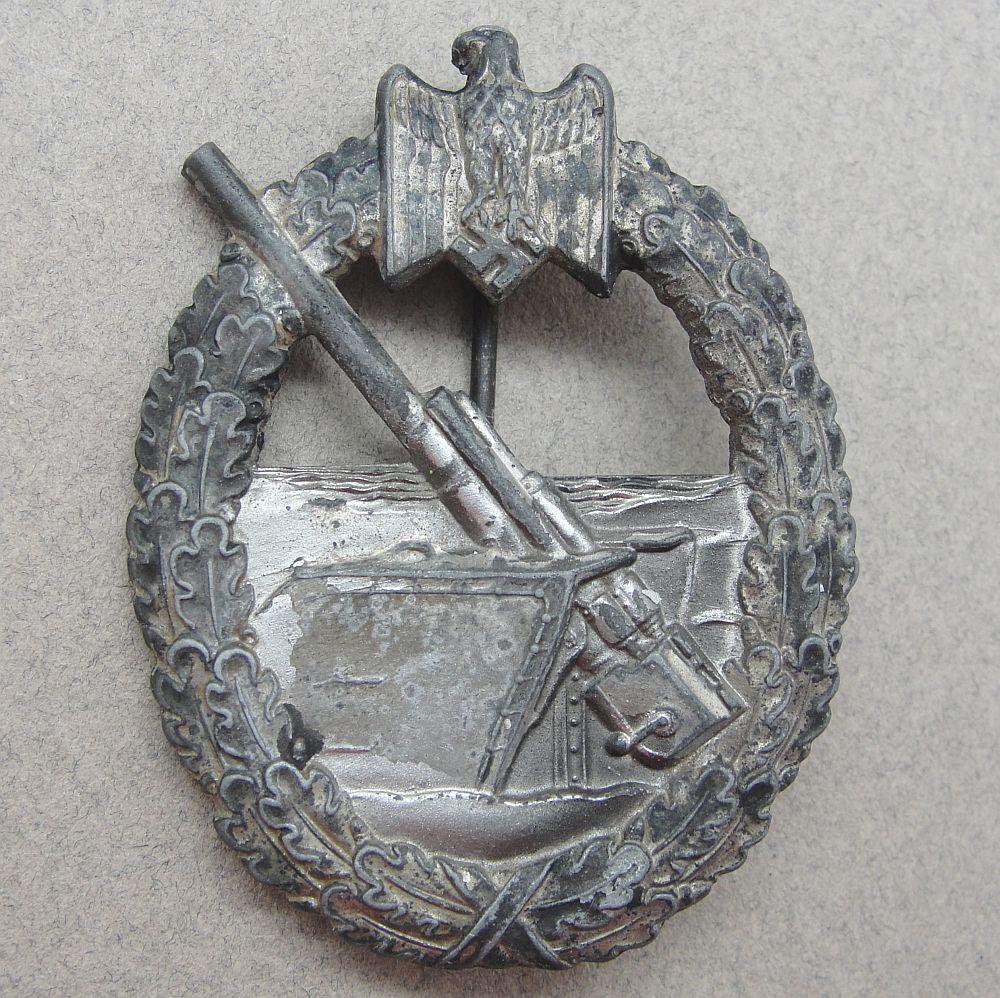 Kriegsmarine Coastal Artillery Badge by Hermann Aurich