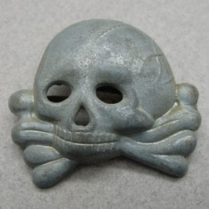 SS Visor Cap Skull, Early Jawless First Pattern, Dachau Bringback Style